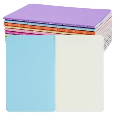 Zdjęcie produktu dla Notatniki A6, bez linii, 13 sztuk, kolorowe, miękka okładka, wymiary 14x9 cm