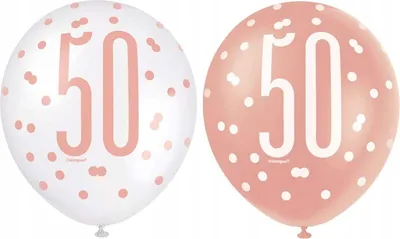 Produktbild von Luftballons zum 50. Geburtstag, Roségold, 12 Zoll, 6 Stück.