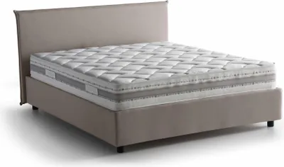Produktbild von Doppelbett Dansald, Containerbett mit Stoffbespannung, 100%  Italy, Frontöffnung, inklusive Matratze Cm 160x200, Turteltaube