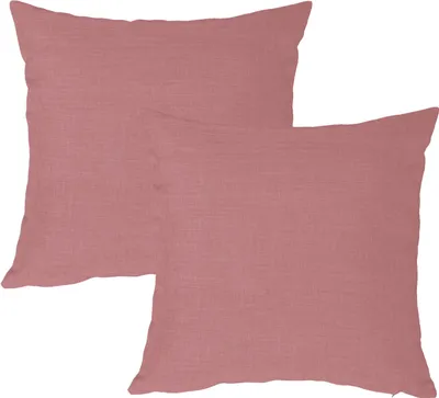 Produktbild von Kissenbezug 2er Set altrosa 50x50 cm Struktur Leinenoptik Kissenhülle Deko Kissen