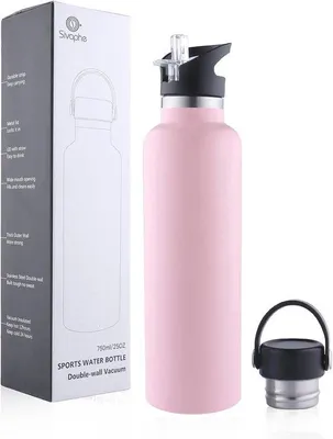 Productafbeelding van Famanu geïsoleerde waterfles 750 ml - Lekdicht en duurzaam, ideaal voor sport en recreatie - Gemaakt van roestvrij staal