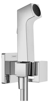 Obrázok produktu pre Hansgrohe Bidette ručná sprcha 1-jet E EcoSmart pre studenú vodu, s držiakom sprchy a sprchovou hadicou, hranatý dizajn, 29231000