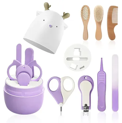 Produktbild von Babypflegeset Babymaniküreset Nagelpflegeset - 7-teilig - Lila - Mit Aufbewahrungsbox