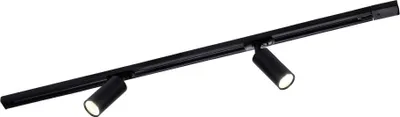 Produktbild von Ledvion - Schienensystem lampen, 1m, 1-Phasen, ohne GU10 Leuchtmittel, Schwarz, 2-flammig Spot, spotlight, deckenspot, deckenstrahler, strahler lampe