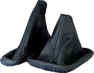 Produktbild von Schaltsack und Handbremsmanschette Naht blau für BMW e36 100% Echtleder
