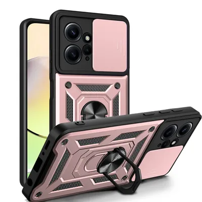 Produktbild von Outdoor Panzer Hülle Xiaomi Redmi Note 12 4G Handyhülle Kameraschutz Ringhalter Rosegold