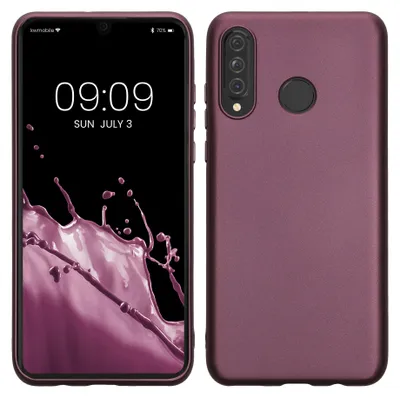 Produktbild von kwmobile Handyhülle für Huawei P30 Lite Hülle - Silikon Case metallisch schimmernd - Schutzhülle Cover - Metallic Lavendel