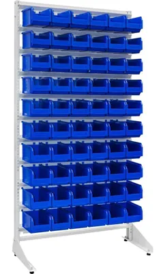 Zdjęcie produktu dla Regał metalowy z pojemnikami (60szt) jednostronny wys.1800 K701-60