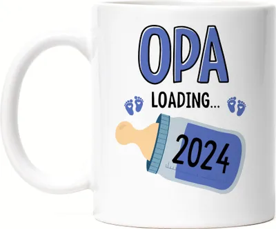 Produktbild von Opa Loading 2024 Tasse Weiß Geschenk Werdende Großväter Babynews mit Ladebalken Schwangerschaft Geschenkidee