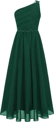 Immagine prodotto di Abito elegante da principessa monospalla - abito lungo festivo per bambine taglia 152 cm abito da sposa battesimo festa di compleanno
