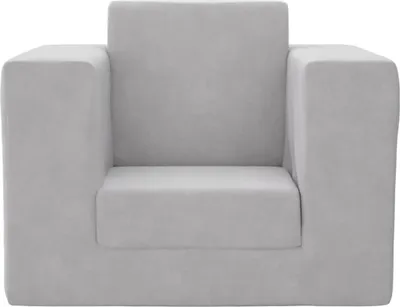 Produktbild von Stabli Schlafsofa für Kinder Hellgrau Weicher Plüsch - Kindersofas DE869581 - Kindersofas