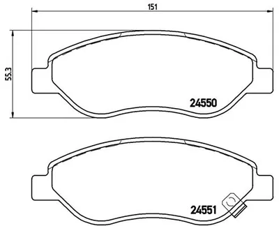 Produktbild von Brembo Bremsbelagsatz, Scheibenbremse Vorderachse P 59 053