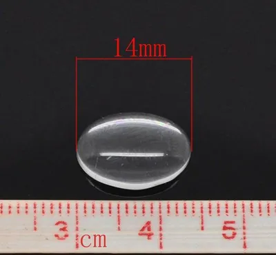 Produktbild von 5 Glaskuppel, Glascabochon, Klebestein, 14 x 10 mm