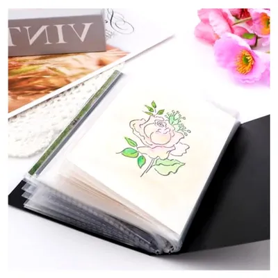 Produktbild von A6 Aufkleber Foto Aufbewahrungsalbum mit 40 Seiten; Organizer für Postkarten, Aufkleber, Fotos, transparente Stempel und Stanzformen, 28,4 x 16,3 cm