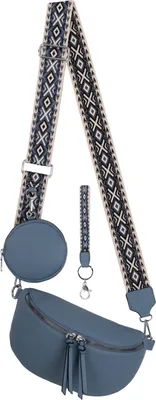 Produktbild von Umhängetasche (BBL-53167) Bauchtasche Crossbody-Bag Kunstleder Italy-Design BLUE