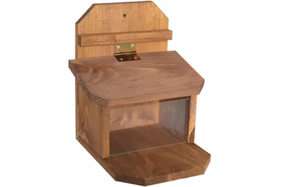 Produktbild von Kynast Futterstation für Eichhörchen aus Holz, mit Fenster, Futterhaus 19,5x19,5x23cm, Nr. 74-8960