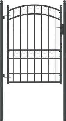 Immagine prodotto di vidaXL Cancello per recinzione con serratura Grigio 170 x 100 cm Acciaio verniciato a polvere
