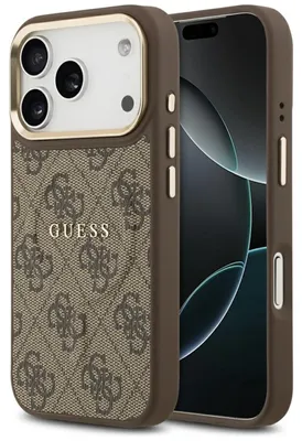 Produktbild von Guess Apple iPhone 17 Pro Max 4G PolyurethanClassic Logo MagSafe Schutz Hülle Case Braun