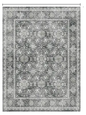 Image de Tapis, lavable, antidérapant, gris, dimensions 8 x 10 pieds