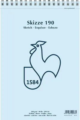 Obrázek produktu pro Spirála Hahnemühle Skicák. - 190 g/m² - DIN A4 - 50 listů