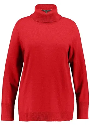 Produktbild von Ulla Popken, Damen, große Größen, Rollkragenpullover, breite Rippbündchen, Langa