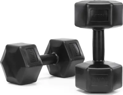 Produktbild von ACTIGET Hantelset Kurzhanteln 2er Set 2x 10kg für Fitness, Krafttraining & Home Gym | Kurzhantel 20kg - Schwarz