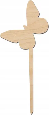 Image de Ornement en bois sur bâton Papillon 14cm Décor