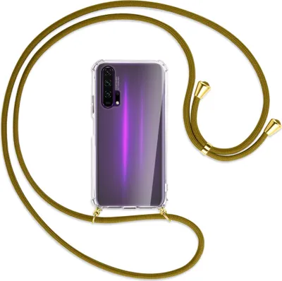 Produktbild von Handykette Backcover-Schutzhülle mit Band (Metall goldfarben) für Honor 20 Pro - khaki