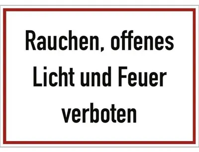 Produktbild von Dreifke® Schild Rauchen, offenes Licht und Feuer verboten, Alu, 350x250 mm