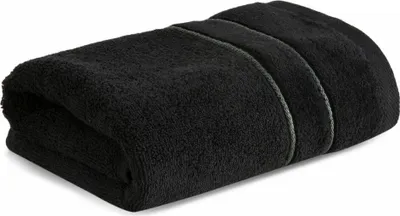 Image de Serviette de bain Eurofirany Serviette en coton noire Serviette d'hôtel 50x90 cm