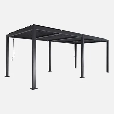 Produktbild von sweeek - Bioklimatische Pergola aus Aluminium und Stahl mit Lamellen 6x3m Palace - Anthrazit