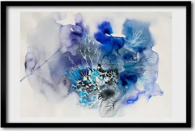 Produktbild von Bild 60x40 MDF-Rahmen, Wandkunst abstrakte Blumen