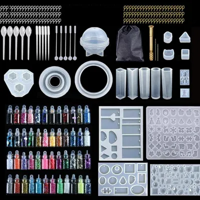 Produktbild von Resin Gießharz Silikonform Set 384 Teile für Schmuckherstellung