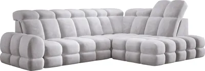 Image de DomoHome Canapé d'angle Tollo Argent Tissu Salvador Côté droit 302x217x105 cm, Canapé en L avec fonction sommeil, Tiroir de lit 120x85x17 cm, Réglable électriquement