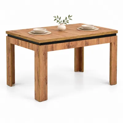 Produktbild von INSPIRO C-6 Esstisch ausziehbar 120–160 × 80 cm Eiche Wotan Schwarz