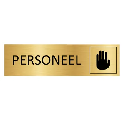 Produktbild von CombiCraft Aluminium Türschild "Personeel" in Gold mit 3M-Klebeband - 165 x 45 mm