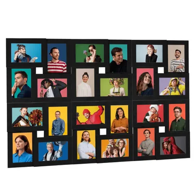Zdjęcie produktu dla vidaXL Ramka kolażowa na zdjęcia 24x(10x15 cm) czarna MDF