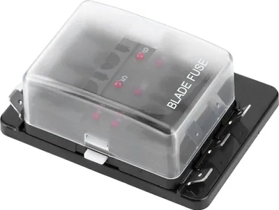 Immagine prodotto di portafusibili piatto a 6 vie con indicatore di sicurezza a LED, accessori per auto, barca, marina, aereo