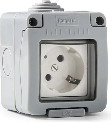 Produktbild von Famatel Wasserdichte Seitliche Steckdosenbasis 19068 Tt 10a 250v Weiß One Size / EU Plug 220V Weiß One Size