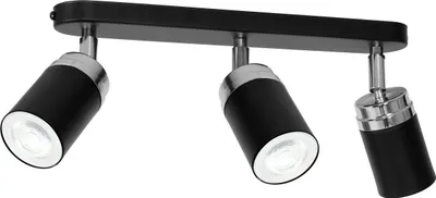 Produktbild von Deckenspot GU10 3-flammig Schwarz Chrom Metall Modern Deckenstrahler