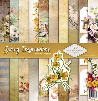 Obrázok produktu pre ITD Sada 11 ks jednostranného scrapbookingového papiera 31x32cm 200g, Spring Impressions