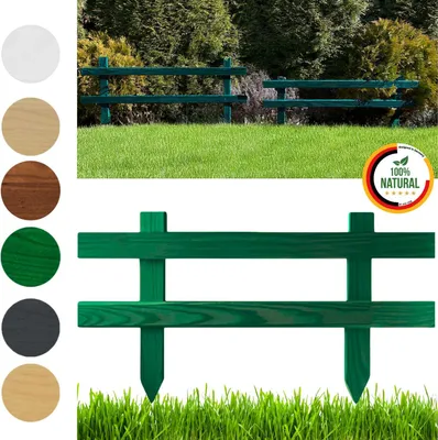 Produktbild von Floranica Gartenzaun 1 stk. 20 cm x 50 cm Grün Steckzaun Zierzaun Friesenzaun zum Stecken Vorgartenzaun