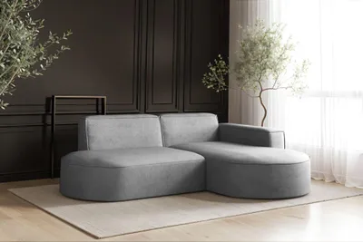 Produktbild von Kaiser Möbel Sofa L-Form Modena, Ecksofa Modern Und Komfort Stoff Salvador Rechts Grau