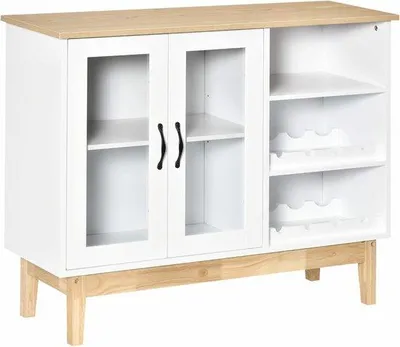 Image de Cave à vin avec porte vitrée et espace de rangement pour 8 bouteilles - Cuisine