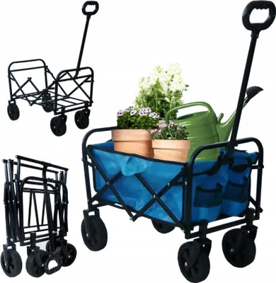 Zdjęcie produktu dla BDW, wózek ręczny, wózek plażowy, składany wózek transportowy, 120 l, niebieski, 45x60x16 cm