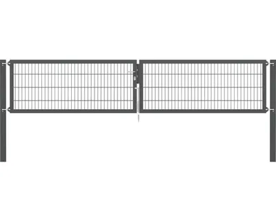 Zdjęcie produktu dla Alberts 637224 Podwójna bramka Flexo Plus z akcesoriami, antracyt, szerokość 400 cm, wysokość 80 cm