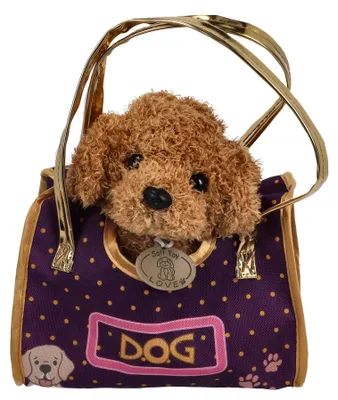 Produktbild von Pluchiez Plüsch Hund Kuscheltier mit Tragetasche - niedliches Spielzeug
