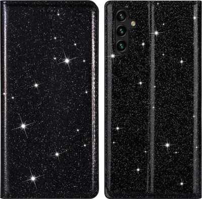 Produktbild von Samsung Galaxy A14 Hülle - Coverup Glitzer Klapphülle - Schwarz