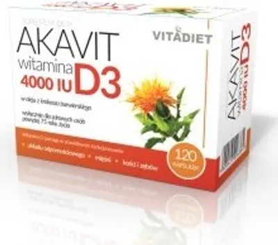 Obrázok produktu pre Vitadiet Akavit, vitamín D3, 4000 IU, 120 kapsúl