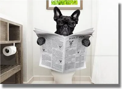 Produktbild von TPFLiving Kunstdruck LW-700 (OHNE RAHMEN) Poster - Leinwand - Wandbild - Hochauflösender Giclée-Druck, langlebig und hochwertig - Lustige Hunde lesen Zeitung  - Größe: 100x150cm
